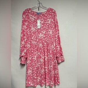 Floral Pink Long Sleeve Dress Draper James NWT size L
